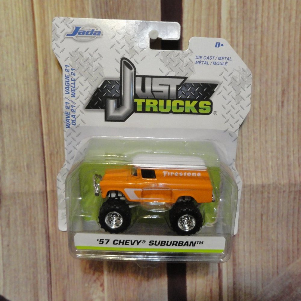 Jada Just Trucks FIRESTONE 57 Chevy Suburban~LG tires~Diecast 2019 editi…
